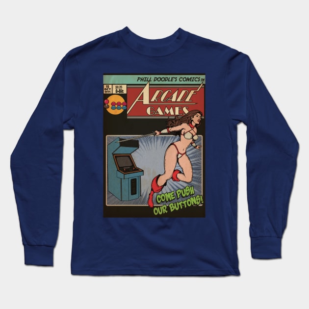 Retrorama Arcade Long Sleeve T-Shirt by lipebello